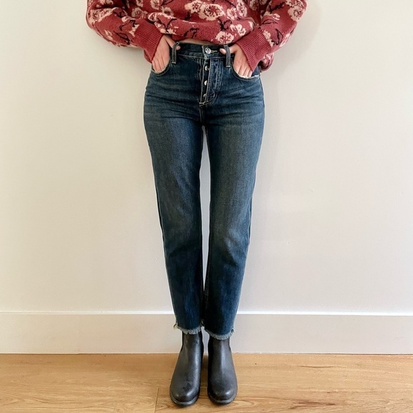 NWT Current/Elliott The Exposed Fly Vintage Cropped Slim Jeans - 26 - Picture 4 of 16